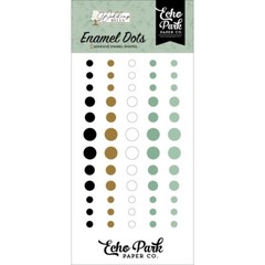 Crafts Enamel Dots EP Wedding Bells Green White Brown Black