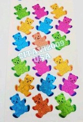 HAMBLY STUDIOS PRISMATIC / GLITTER MULTI-COLOR SMALL GUMMY BEAR RARE VINTAGE