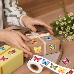 500 Pcs 1.5 Inch Colorful Butterfly Stickers Self-Adhesive Label Decals