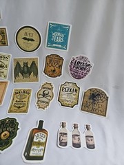 Lot 20+ Halloween Potion Bottle Label Stickers Journal Collage Apothecary