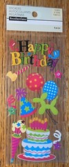 Recollections Happy Birthday Cake Balloons Party Hats Streamer Scrapbook Sticker