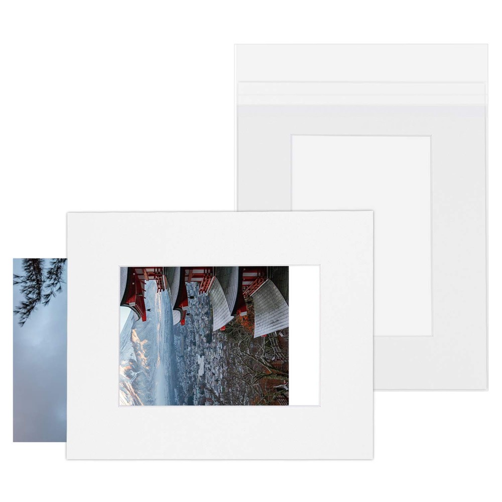 Mat Board Center, 25 Pack Pre-Assembled Photo Mat Kits 8×10 for 5×7 Pictures,…
