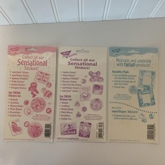 Vintage Trend Enterprises Sparkle Stickers NEW 3 Pks Apples, Stars, Smiley Faces