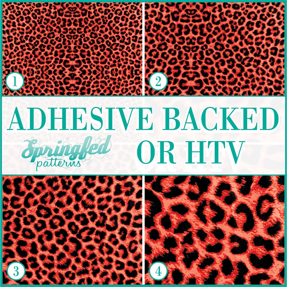 LEOPARD PRINT Spots Pattern #1 Red & Black Adhesive Vinyl or HTV Heat Transfer
