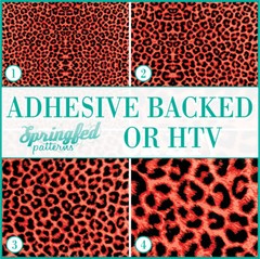 LEOPARD PRINT Spots Pattern #1 Red & Black Adhesive Vinyl or HTV Heat Transfer