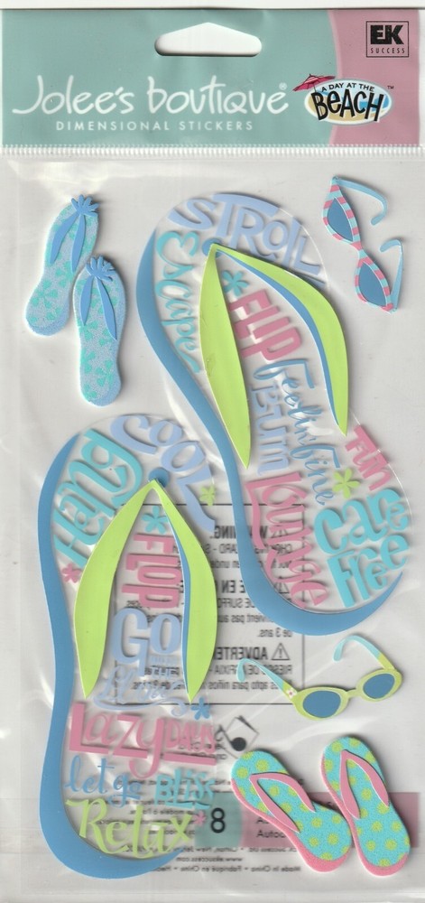 Jolee’s Boutique BEACH Collection FLIP FLOPS theme 66748 Fast FREE ship!