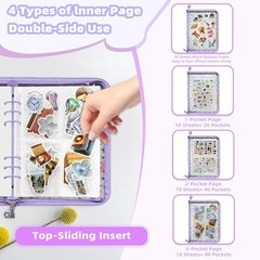 Sticker Storage Organizer,Sticker Organizer Binder Reusable Sticker Book Coll…