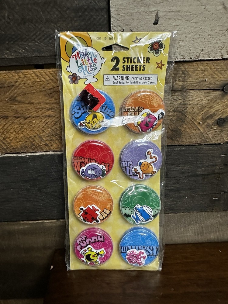 Vintage Mr Men Little Miss 3d Bubble Sticker Set 2008 Roger Hargreaves New