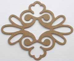 {4} DECORATiVE ACCENT – Flourish Scroll Bare Chipboard Die Cuts – 3.5″ x 4″