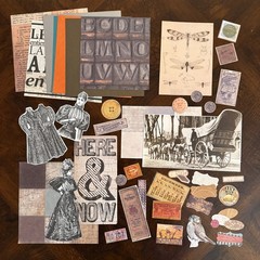 Vtg. Steampunk 120+ Pc. Lot Junk Journal Ephemera Embellishments Tim Holtz Book