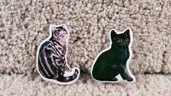 1983 Imperial Kittens Cats Eighteen Used Puffy Stickers Orange & Black Tabby