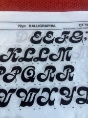 6 Letraset INSTANT LETTERING Transfer Letters 72pt Kalligraphia nice 2