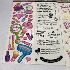 Miss Elizabeths Stickers Lot Of 12 Girly Makeup Fashion Slumber Party