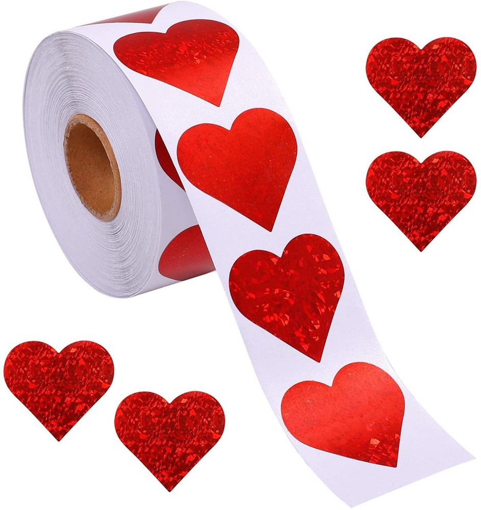 1000PCS Glitter Red Heart Sticker,1 Inch Love Heart Shaped Envelopes Sealing …