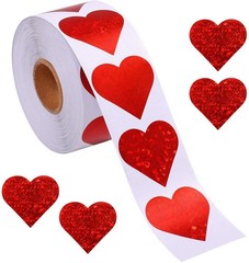 1000PCS Glitter Red Heart Sticker,1 Inch Love Heart Shaped Envelopes Sealing …