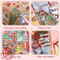 Wnqou 10 Sets 3D Christmas Sticker Book
