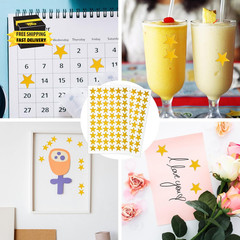 600 Pcs Foil Gold Star Stickers, 0.6 Inch Reward Stickers 10 Sheets, Small Holog