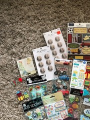 Lot of 35 Boy/Male Themed Embellishments – Paper Craft Scrapbooking, Journaling