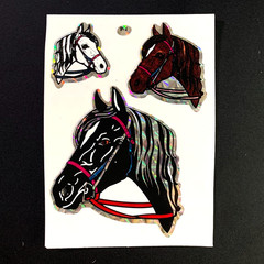 HORSE farm animal VINTAGE vending sticker prism prismatic holographic foil holo