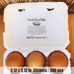 200pcs- Fresh Farm Eggs Handling Care Instructions Accessories Stickers Labe…