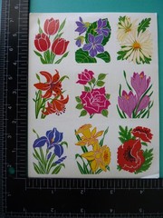 Vintage 80’s Eureka FLOWER FLORAL Stickers (2) Complete Sheets