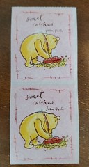 Vintage Classic Winnie the Pooh Valentine’s Stickers, unused