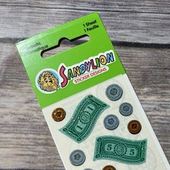New Vintage Sandylion Sticker Design Prismatic Stickers Money Change Dollars