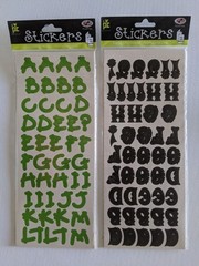 Lot of 2 Provo Craft Green Black Alphabiggies Letters Numbers Acid-Free Stickers