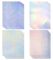 36 Sheets Holographic Sticker Paper Clear A4 Vinyl Sticker Paper Self-Adhesive