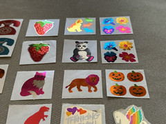 Vintage 1980’s Huge Lot Of Mylar Foil Hambly Stickers RARE HTF Fruit Animals…