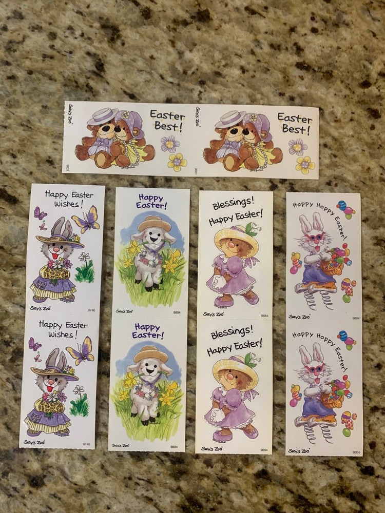 Suzy’s Zoo stickers: 10 modules of Happy Easter.
