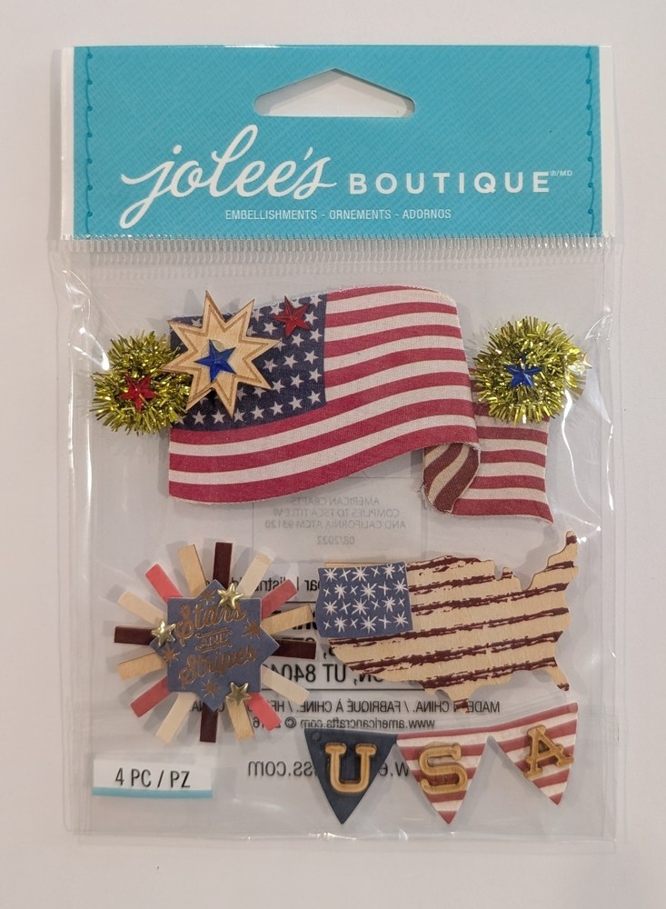 Jolee’s American Flags USA July 4th Scrapbooking Stickers