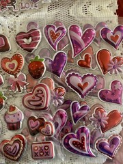 Valentines Day Holiday Sticker Lot 7 Packs Monkeys Hearts Candy Love NOS