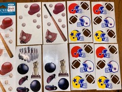 Frances Meyer Sports Sticker FMI Lot Bowling Soccer Football Baseball 35 Sheets