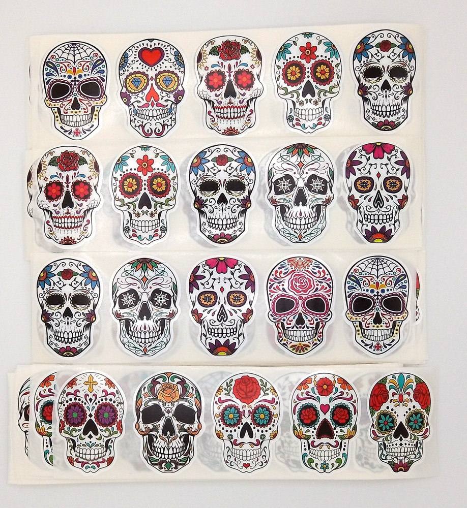 30 Sugar Skull/Day of the Dead Stickers/Scrapbook/Planner/Crafts/Journal/1.5 x 1