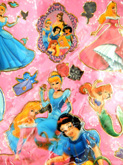 DISNEY PRINCESS Laser Stickers CINDERELLA Snow White ARIEL Jasmine AURORA Belle