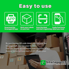 60 Pcs Color Coded QR Code Labels for Storage Bins,Moving and Organization | Pa