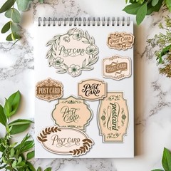 Vintage Words Clear Stamp and Die Cut Set for DIY Card Making 4.3 x 6.3 Inches