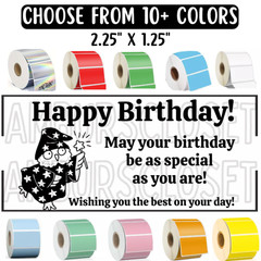 50 HAPPY BIRTHDAY STICKERS 2.25″ LABELS SEALS PARTY FAVOR SCRATCH RESISTANT