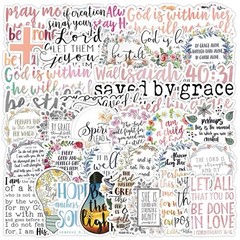 30Pcs Random Inspirational Words Bible Verses Quotes Waterproof Stickers