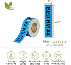 Home Moving Color Coding Labels 3 Bedroom House 2 Bathroom Kitchen Fragile Bl…