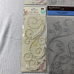 Swirl Swirls Flourish Bling AB Rhinestones Gems Recollections Stickers Lot Of 10