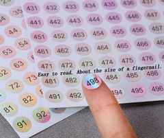 20 Sheets 1 to 500 Consecutive Laser Number Stickers round Self Adhesive Reflect