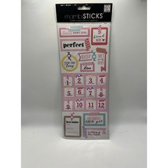 Me & My Big Ideas mambiSTICKS Sweet Baby Girl Monthly Milestone Sticker Sheet
