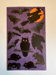 LOT 5 Mrs Grossman’s HALLOWEEN STICKERS Ghosts Bats Night Creatures Spooky RARE