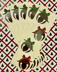 Vintage Mrs. Grossman Christmas Holiday Silver Bells 2×6 Sticker Strip (1)