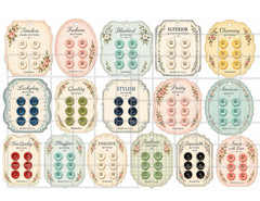 1 Pg Sewing Buttons For Card Toppers Junk Journal Supplies Scrapbook Ephemera