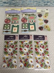 Lady Bugs Stickers For Scrapbooking Lot Of 6