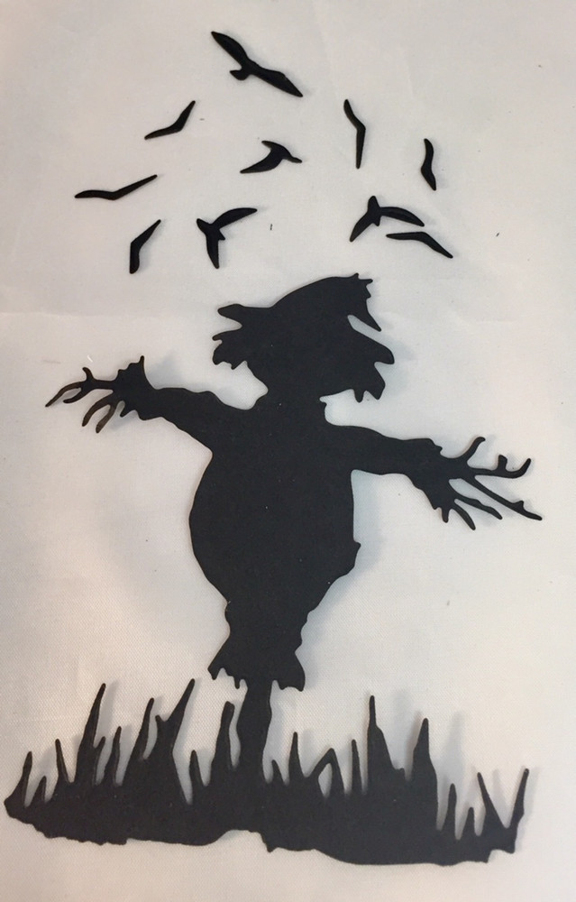 Tim Holtz Halloween Die Cuts * Scarecrow with Crows * Six Sets * Black Cardstock