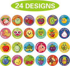 1200 Pieces Reward Stickers for Teachers, Adorable Fruit Incentive Stickers Enco
